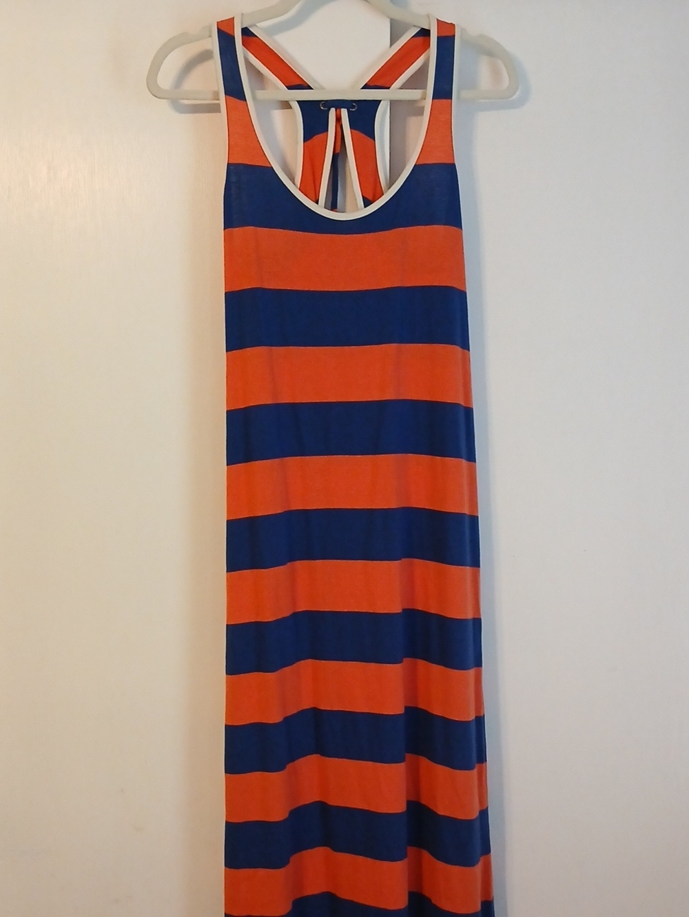 Sperry "Racerback" Striped Maxi Dress in Navy & Orange in Size XS (NWT)
